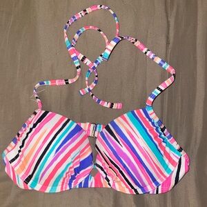 Colorful Striped Bikini Top